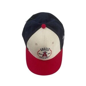 Angels Baseball Corduroy‎ Cap in Red and Navy